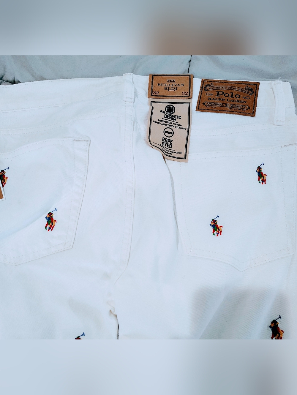 Polo Ralph Lauren Sullivan Slim 32x32 White Pony Embroidered Jeans NWT - Picture 5 of 6